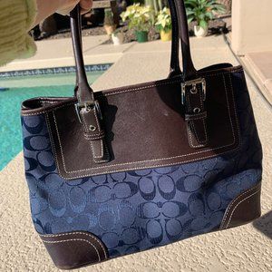 Navy Coach Logo Purse
